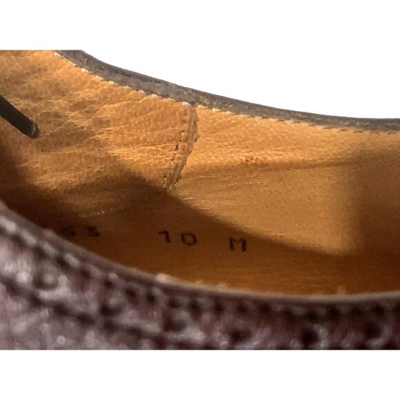 Johnston & Murphy Cellini OXBLOOD Wingtip Oxfords ITALY Brogues | 10M - Picture 6 of 10